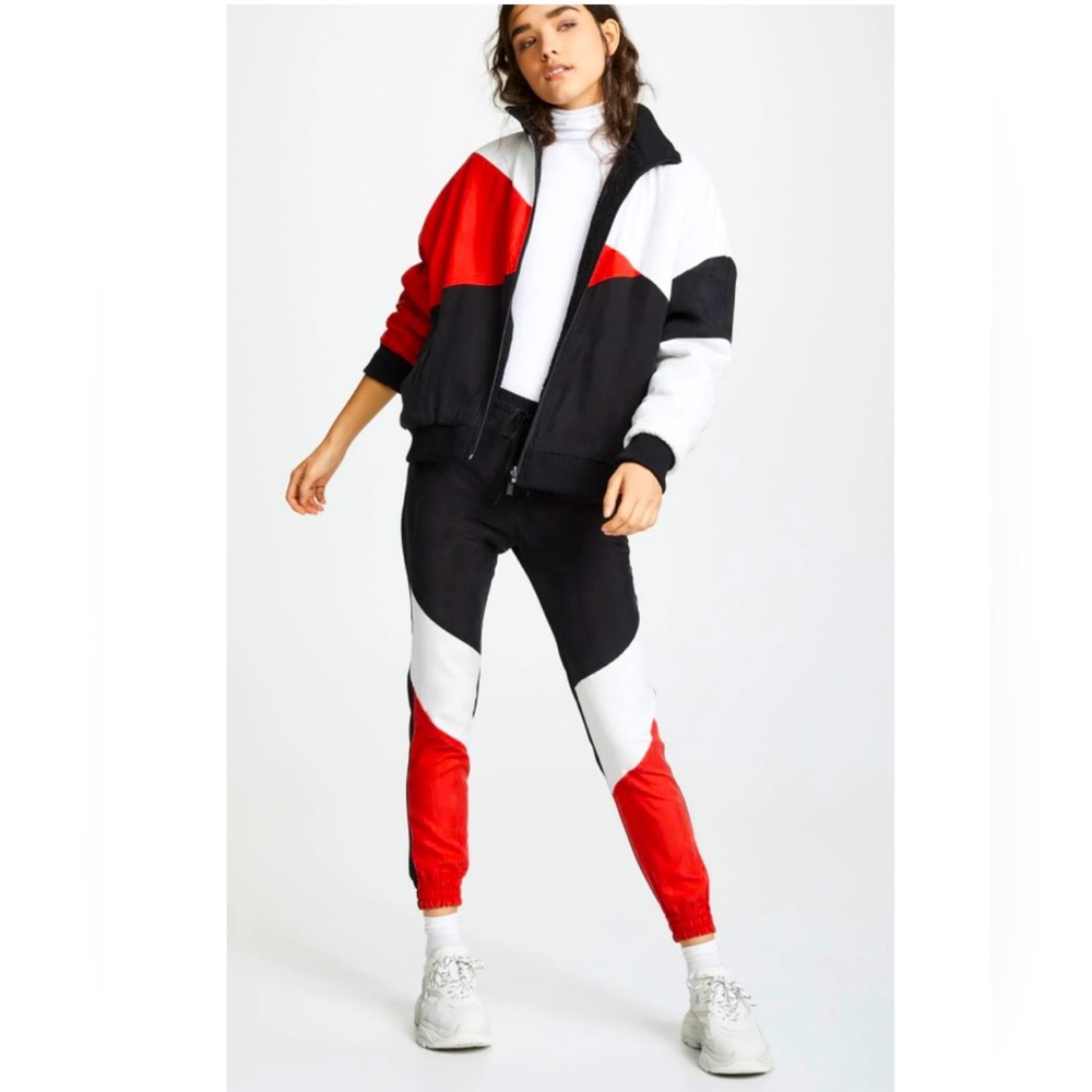 Alala Reversible Arcs Bomber Jacket and Jogger Set in Black White Red